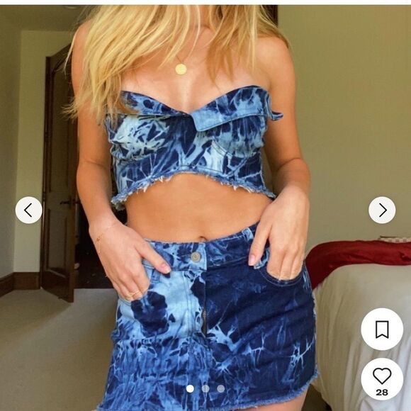 Dolls Kill X Club Exx Moonshine Magick denim bra - Picture 3 of 7